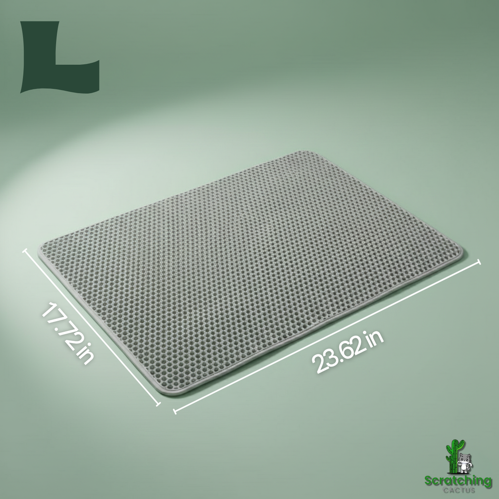 Double-Layer Waterproof Cat Litter Mat with Non-Slip Base